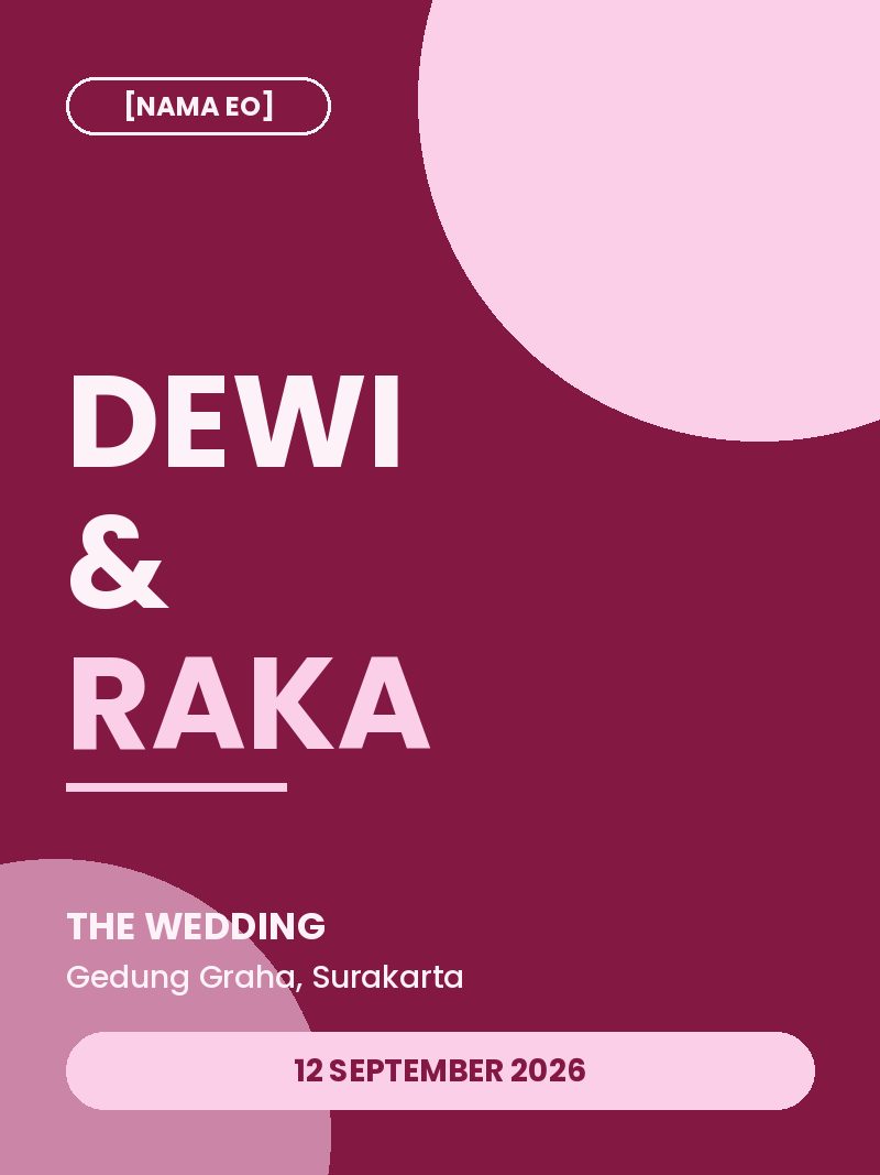 Poster Pernikahan Dewi dan Raka